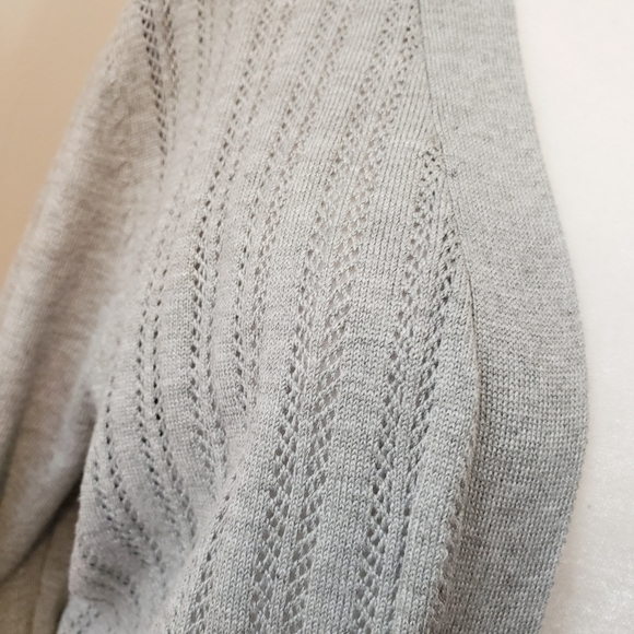 SOFT NEUTRAL LONG OPEN FRONT FINE KNIT SWEATER - Picture 8 of 11